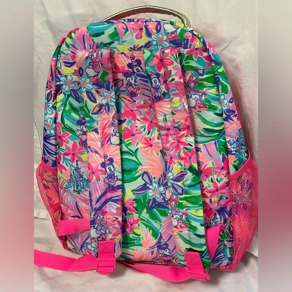 NWOT Lilly Pulitzer, Disney parks, large backpack, Dreamin’ Minnie Daisy Pink - Picture 2 of 4